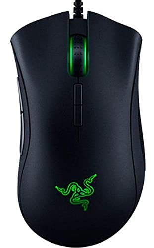 Razer DeathAdder Elite Gaming Mouse: 16,000 DPI Optical Sensor - Chroma RGB Lighting - 7 Programmable Buttons - Mechanical Switches - Rubber Side Grips - Matte Black