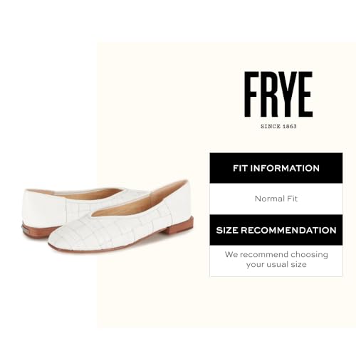 Frye Women's Claire Flat, White - 6.5M