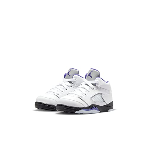 Jordan Baby Boy's 5 Retro (Infant/Toddler) White/Dark Concord/Black 8 Toddler M