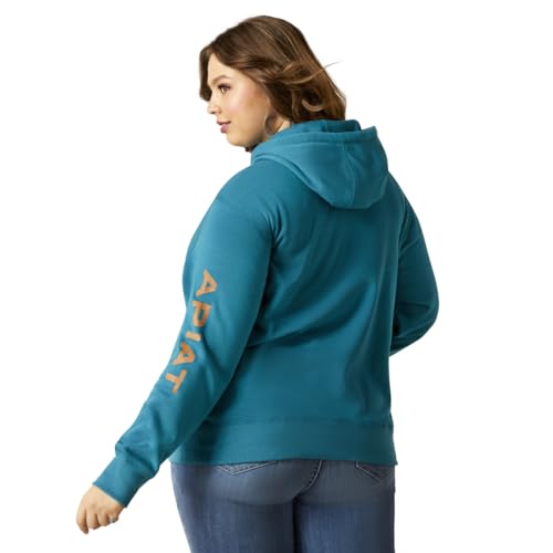ARIAT Women's Logo Hoodie - Deep Lagoon, Medium