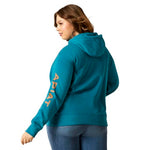 ARIAT Women's Logo Hoodie - Deep Lagoon, Medium