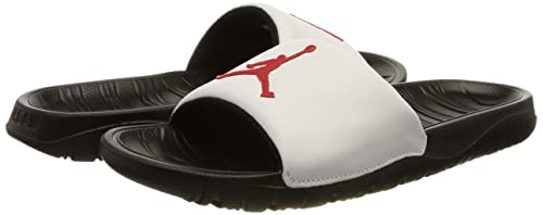 NIKE Men's Slide Basketball Shoe, Black Univ Red White, 14