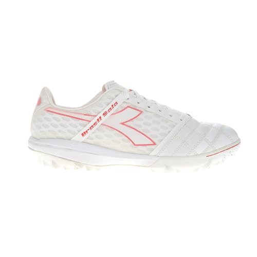 Diadora Brasil Sala Turf Shoes (White/Red, Numeric_9_Point_5)