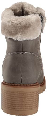 EVANS Women's Bella Winter Lace Up Faux Leather Boot Fashion, Taupe, 8 Wide