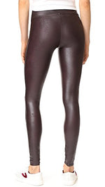 SPANX Women's Faux Leather Leggings, Wine, X-Large