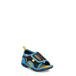 KEEN unisex child Knotch River Open Toe Sandal, Black/Vivid Blue, 8 Little Kid US