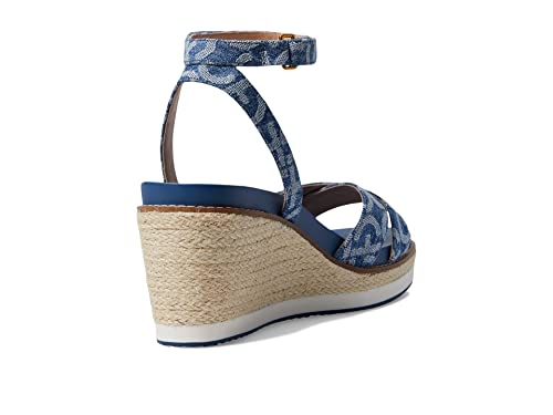 Cole Haan Cloudfeel Espadrille Wedge Sandal 75 mm Denim Jacquard 7.5 B (M)