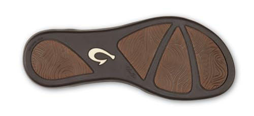 OLUKAI Upena Women's Beach Sandal, Crisscrossed Adjustable Leather Straps for All Day Comfort, Cute & Casual Everyday Style, Golden Sand/Golden Sand, 6