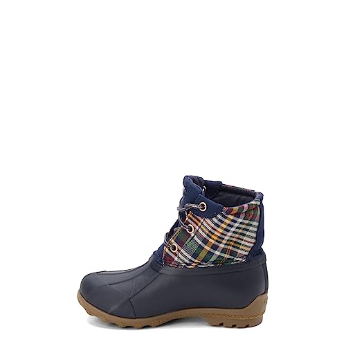 Sperry Port Rain Boot, Plaid/Navy, 9 US Unisex Little Kid