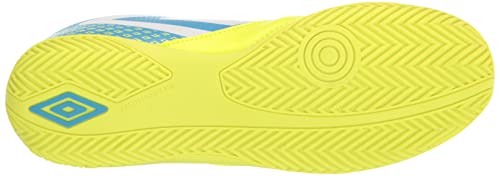 Umbro Men's Sala 5 IC Indoor Soccer Shoe, Yellow/Whie/Blue, 9