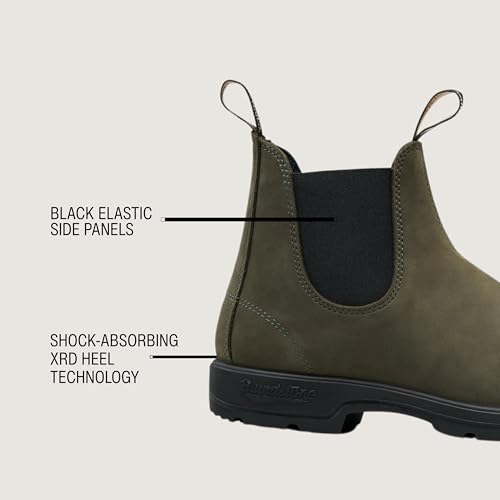 Blundstone 2442 Unisex Classic Series Chelsea Boot for Men and Women with Shock Absorption and Premium Water Resistant Nubuck Leather, Forest Green, 11 US Men / 13 US Women / 10 AU