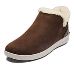 OLUKAI Malua Hulu Women's Boot, Soft & Comfortable Waterproof Nubuck Leather, Full-Grain Leather Heel with Elastic Panels, Slip-On Design, Dk Java/Sandshell, 7.5