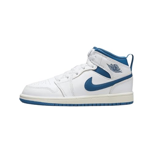 Jordan Little Kid's 1 Mid SE White/Industrial Blue-Sail (FN7493 141) - 12