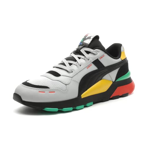 PUMA Men's RS 2.0 Sneaker, Block Party Cool Light Gray Black-Yellow Sizzle, 8