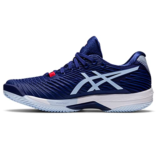 ASICS Solution Speed FF 2 Clay Tennis Shoes for Women - PU-Applied Upper - Supreme Bounce Dive Blue/Soft Sky 9.5 B - Medium