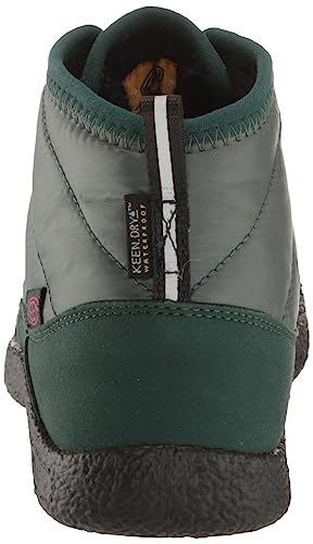 KEEN Howser 2 Quilted Mid Height Waterproof Comfy Durable Chukka Boots, Dark Forest/Fuchsia Purple, 3 US Unisex Big Kid