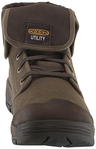 KEEN Utility Men's Roswell Mid Height Soft Toe CanvasWork Boots, Military Olive/Black Olive, 7.5