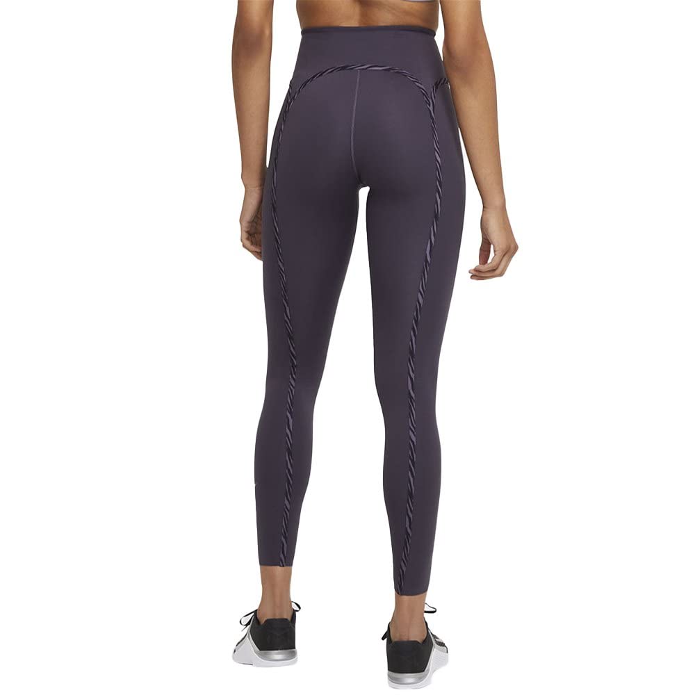 Nike Women's One Luxe Icon Clash Training Leggings (Dark Raisin/Black, X-Small)