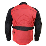 Xelement XS8161 Men's 'Venture' All Season Black with Red Tri-Tex and Mesh Motorcycle Rider Jacket with X-Armor - Medium