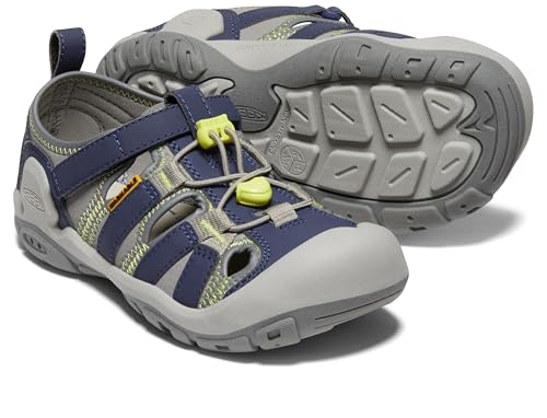 KEEN Knotch Creek Casual Comfortable Sandals, Steel Grey/Blue Depths, 13 US Unisex Little Kid