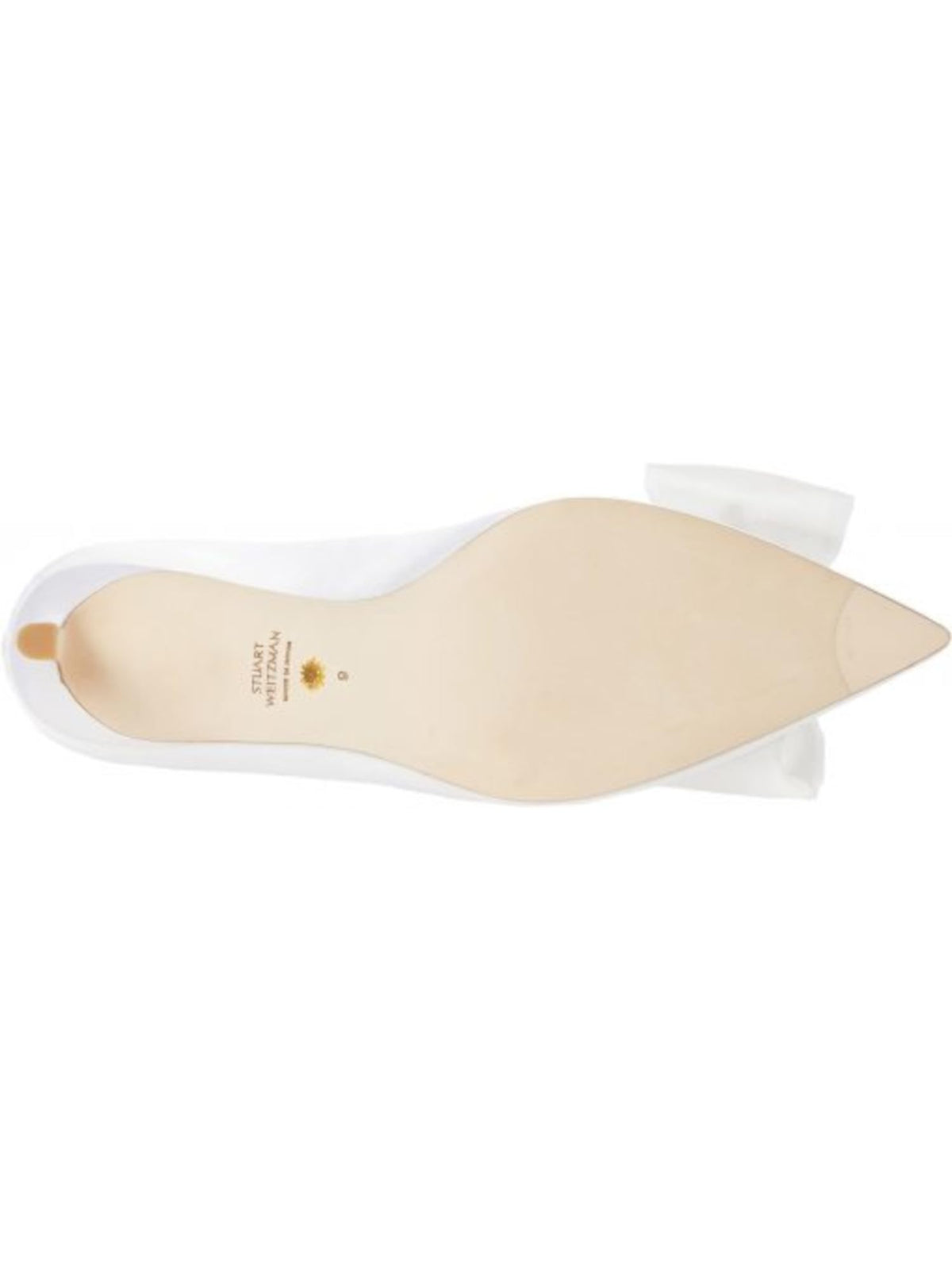 Stuart Weitzman Anny 85 Mesh Bow 8.5 White/Cream