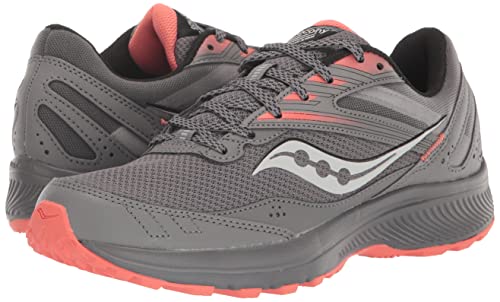 Saucony Women's Cohesion TR15 Trail Running Shoe, Charcoal/Coral, 7.5