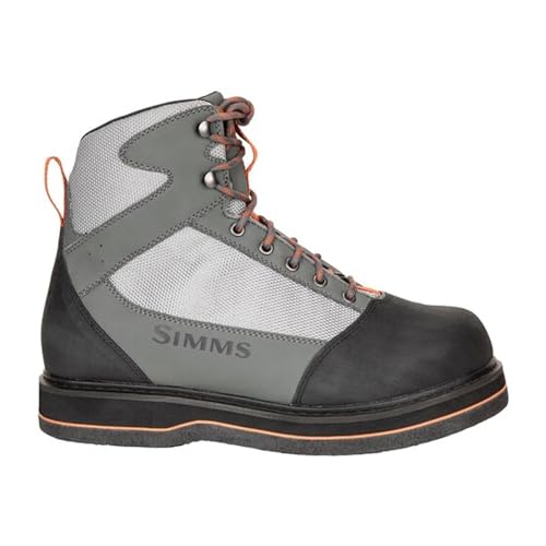Simms Tributary Felt Sole Wading Boots - Premium Adult Felt Bottom Fishing Boots, Ideal for Stream & River Fishing with Enhanced Traction & Comfort (Striker Grey, 13)