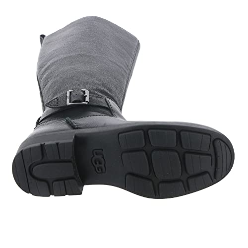 UGG Women's Harrison Tall Fashion Boot, Black Leather, 10