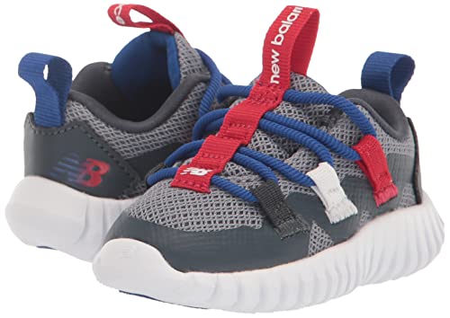 New Balance Kid's Playgruv V1 Bungee Sneaker, Gunmetal/Orca/Team Red, 12.5 Little Kid
