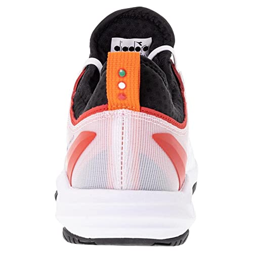 Diadora Men's Speed Blushield Fly 3 + AG Tennis Shoe (White/Black/Fiery Red, 9.5)