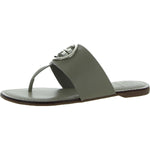 Tory Burch Womens Benton Leather Thong Flat Sandals Gray 6.5 Medium (B,M)