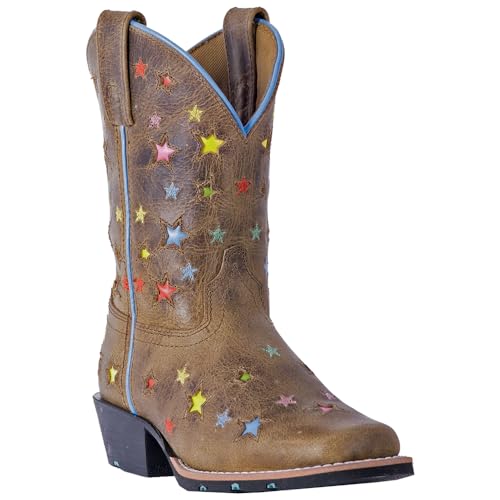Dan Post Girls' Starlett Leather Boot Square Toe Brown 12 D