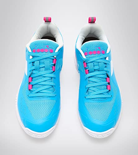 Diadora Women's Blushield Torneo All Ground Tennis Shoe (Sky Blue/White, 10)
