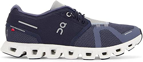 On Men's Cloud 5 Combo Sneakers, Ink/Metal, Blue, 14 Medium US