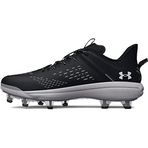 Under Armour Men's Yard Low MT TPU Baseball Cleat, (001) Black/Black/White, 8