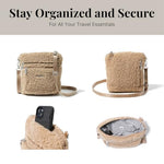 Baggallini Womens Modern Pocket Crossbody cross body handbags, Taupe Faux Shearling, One Size