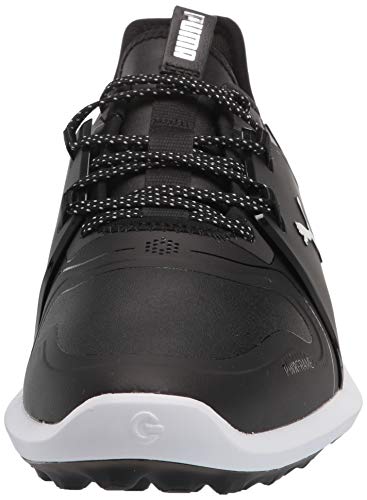 PUMA Men's Ignite Fasten8 Pro Golf Shoe, Black Silver Black, 14