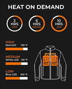 ORORO Men's Heated Jacket with Detachable Hood and Battery Pack (Black&Blue, S)