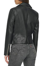 Levi's Womens Vegan 538 Moto (Regular & Plus Size) Faux Leather Jacket, Black, Small US