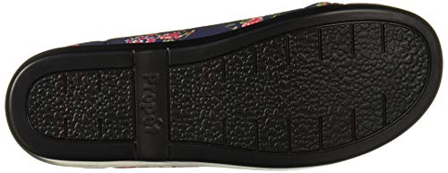 Propet Women's Cush 'N Foot Slipper, Navy Blossom, 10 X-Wide