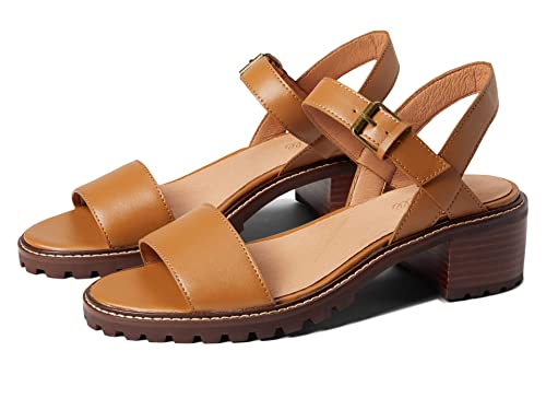 Madewell Cameron Lug Sandal - Nubuck Sandals for Women - Leather Upper with Ankle Strap Buckle Closure, Synthetic Outsole, and Round-Toe Sandals Toffee 7.5 M