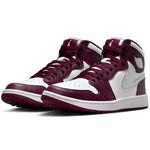 NIKE Air Jordan I High G Men's Golf Shoes (DQ0660-103, White/Bordeaux/Metallic Silver) Size 9.5