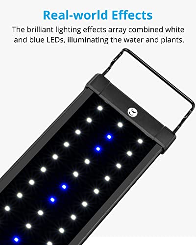NICREW ClassicLED Aquarium Light, Fish Tank Light with Extendable Brackets, White and Blue LEDs, Size 36 to 48 Inches, 25 Watts