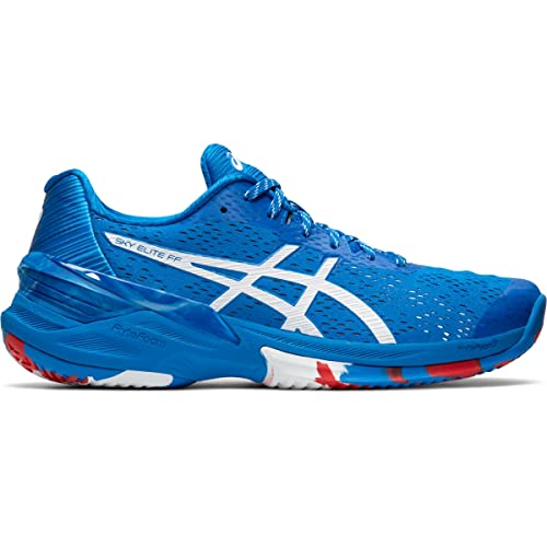 ASICS Women's Sky Elite FlyteFoam LE Volleyball Shoes, 6.5, ELECTRIC BLUE/WHITE