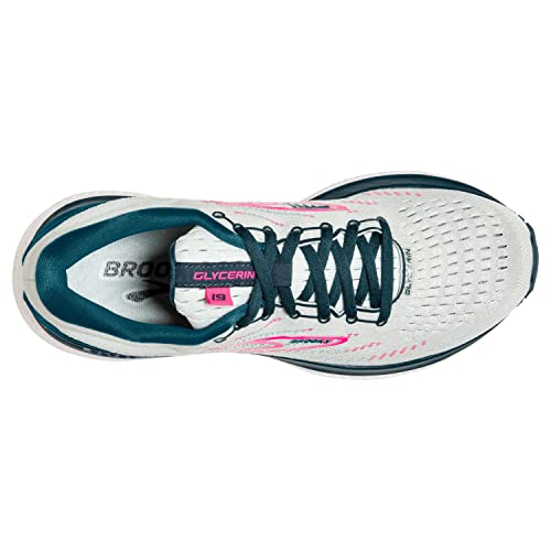 Brooks Women's Glycerin 19 Neutral Running Shoe - Ice Flow/Navy/Pink - 11.5 Wide