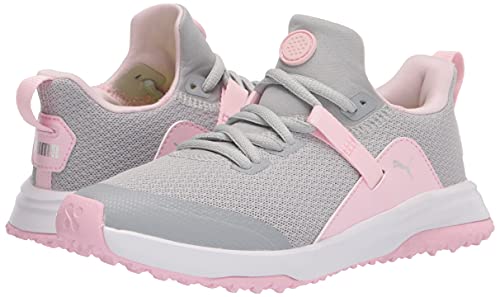 PUMA Fusion Evo Jr. Golf Shoe, High Rise-Pink Lady, 3 US Unisex Little Kid