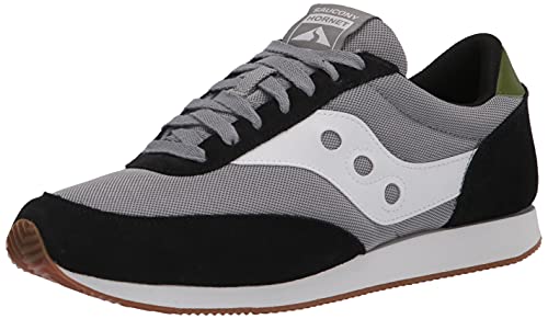 Saucony Men's Hornet Sneaker, BLACK/GREY, 5