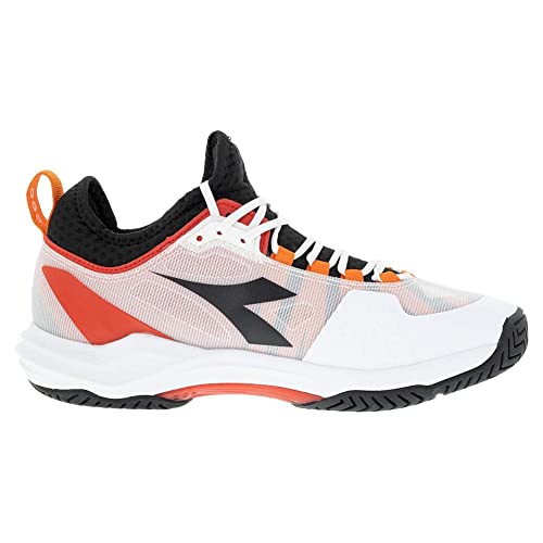 Diadora Men's Speed Blushield Fly 3 + AG Tennis Shoe (White/Black/Fiery Red, 9.5)