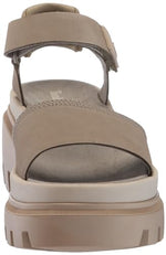 Timberland Women's Everleigh T-Strap Sandal, Light Taupe Nubuck, 6