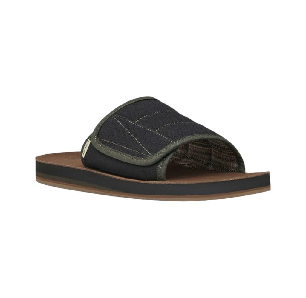Sanuk mens Bixby Hemp Slide Sandal, Black, 11 US